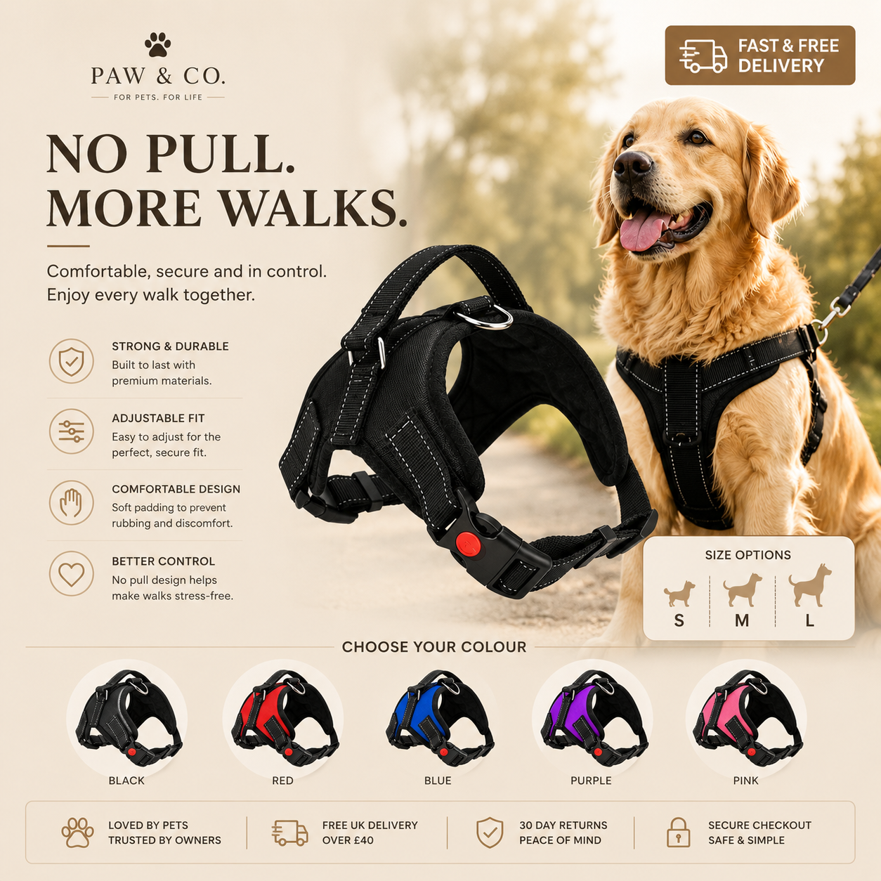 Paw & Co Anti-pull Dog Harness