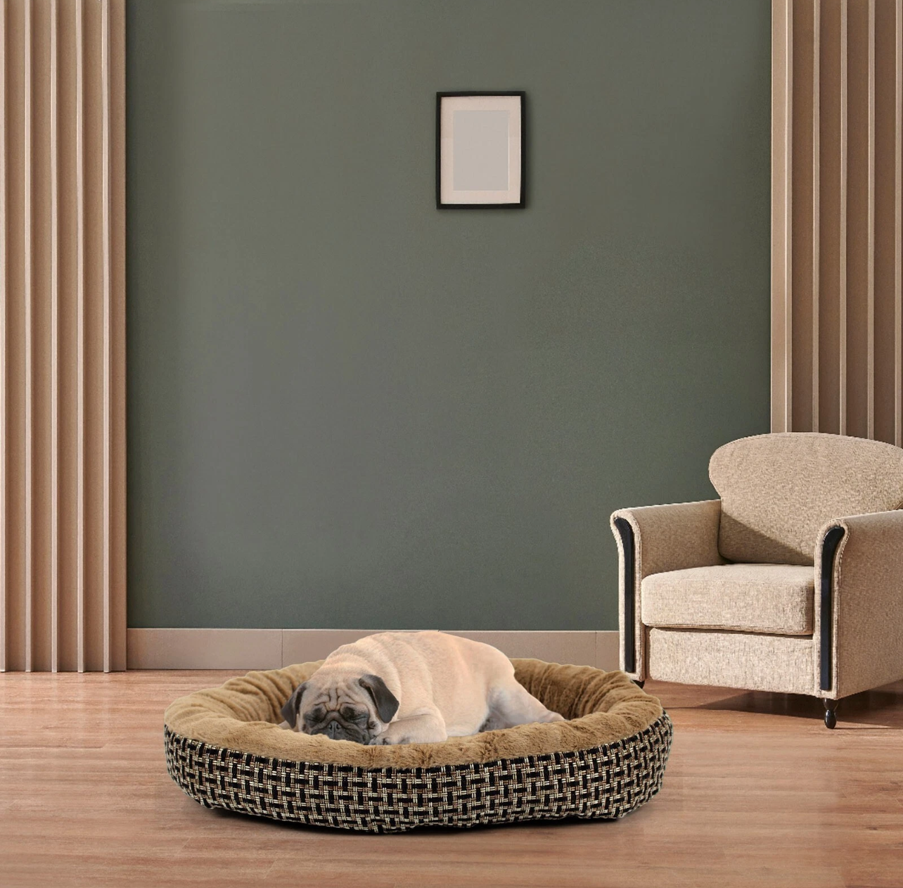 Paw & Co Deluxe Fleece Dog Bed