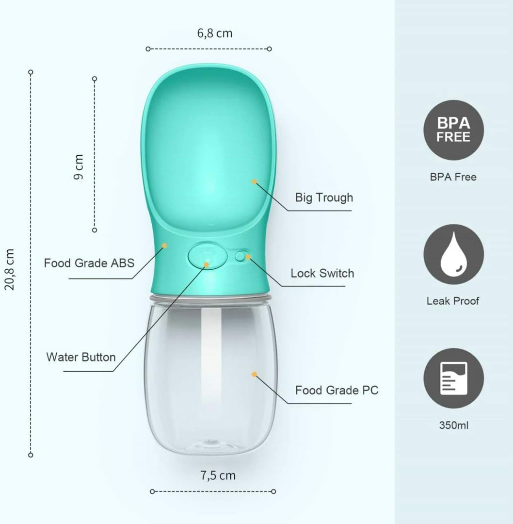 Paw & Co Portable Walking Water Bottle 350ml