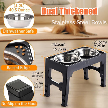 Paw & Co Adjustable Raised Bowl Stand