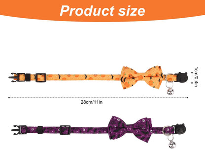 Paw & Co Pumpkin & Bat Cat Collars (2 Pack)