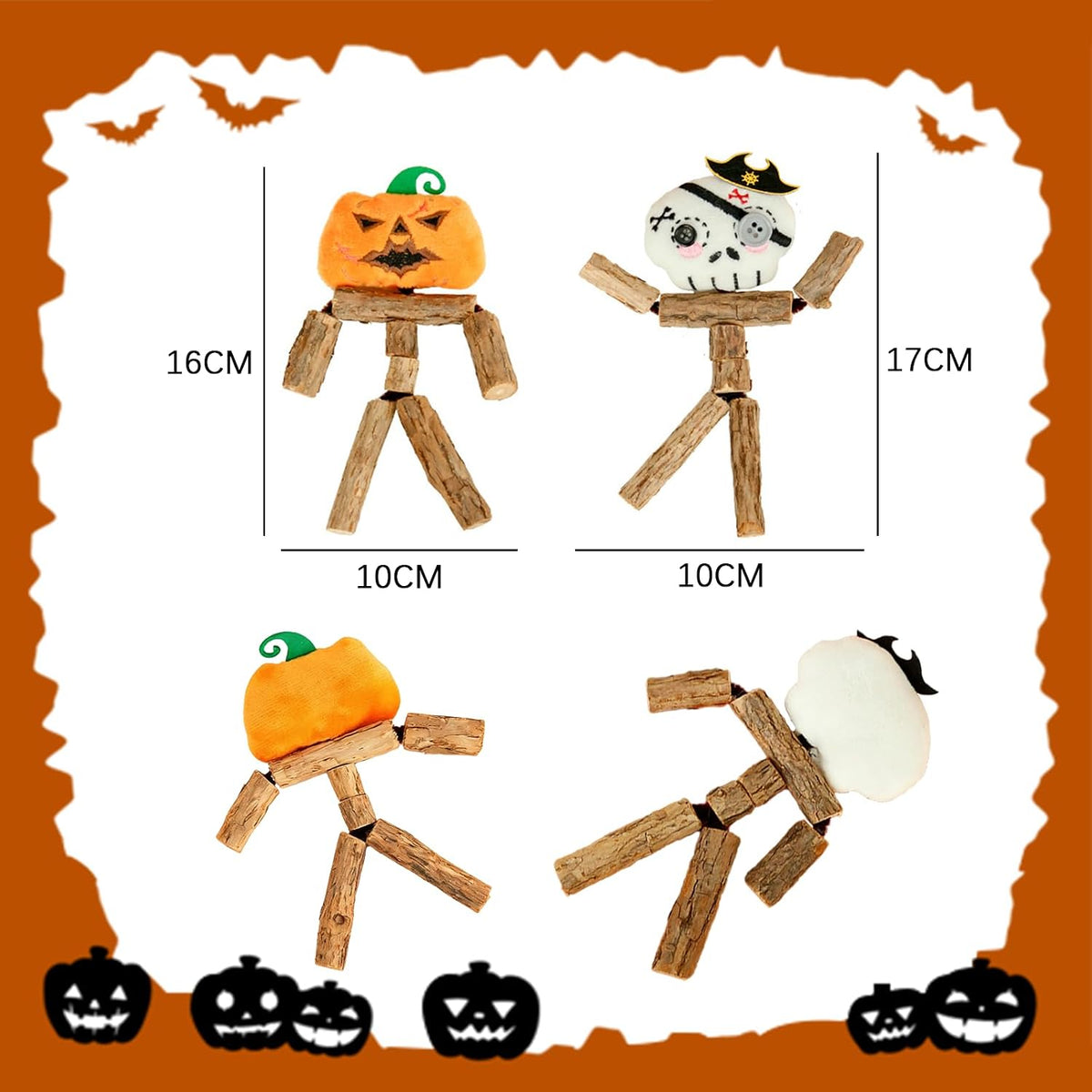 Paw & Co Pumpkin & Skull Silvervine Cat Toys (2 Pack)