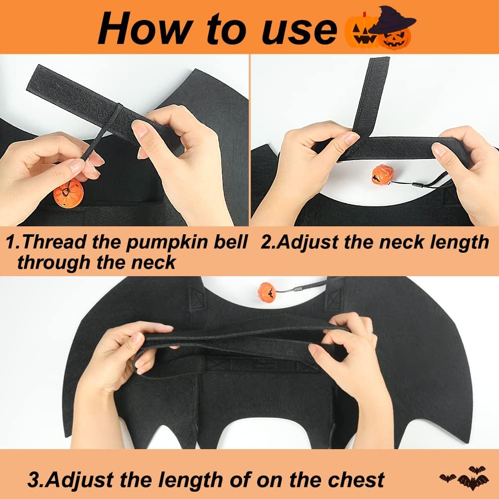 Paw & Co Cat Bat Wings with Pumpkin Bell