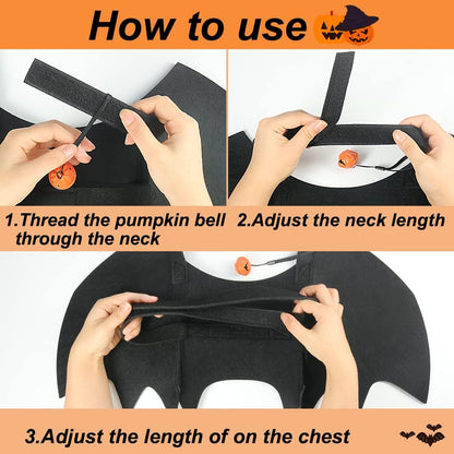 Paw & Co Cat Bat Wings with Pumpkin Bell