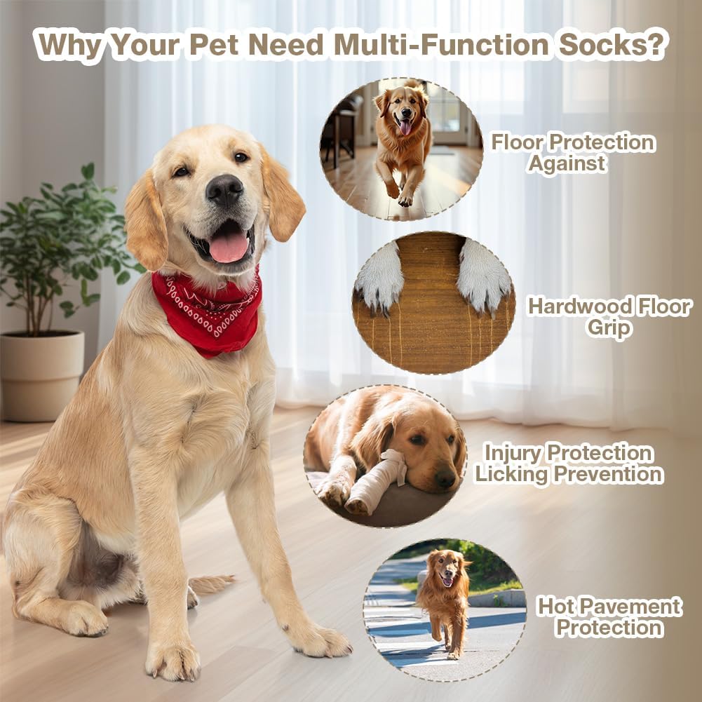 Paw & Co Anti-Slip Grip Socks (2 Pairs)