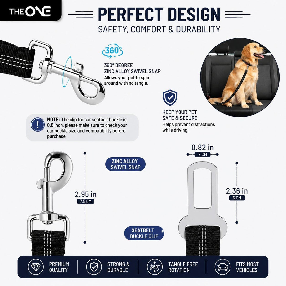Paw & Co Car Seat Belt Tether