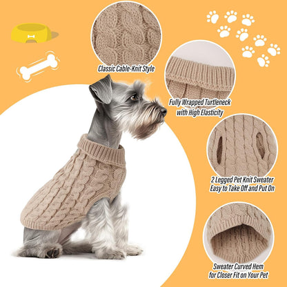 Paw & Co Knitted Turtleneck Jumper (2 Pack)