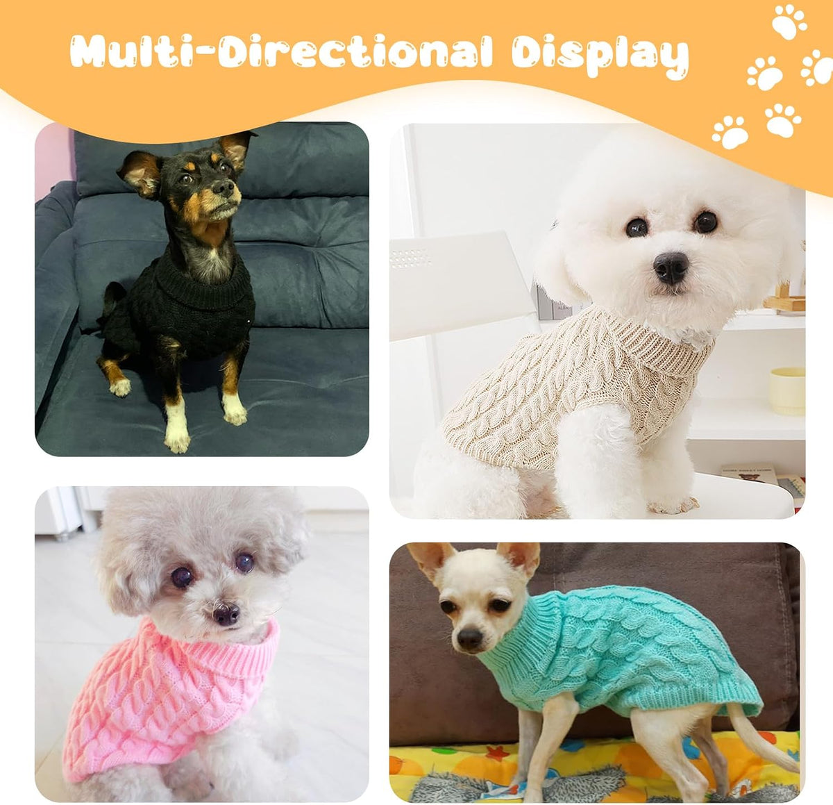 Paw & Co Knitted Turtleneck Jumper (2 Pack)