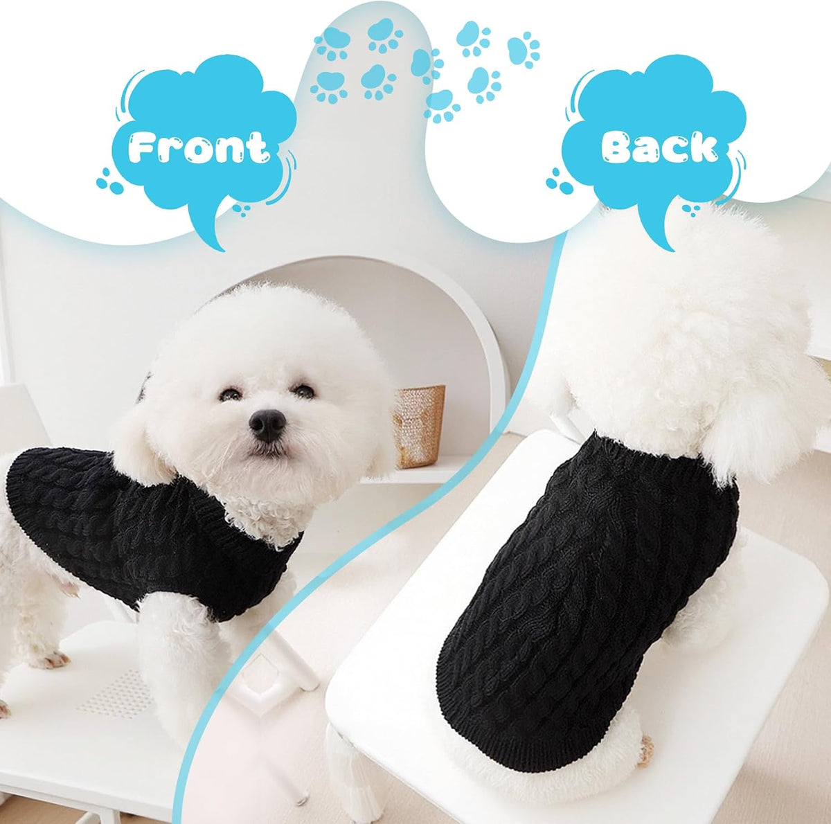 Paw & Co Knitted Turtleneck Jumper (2 Pack)