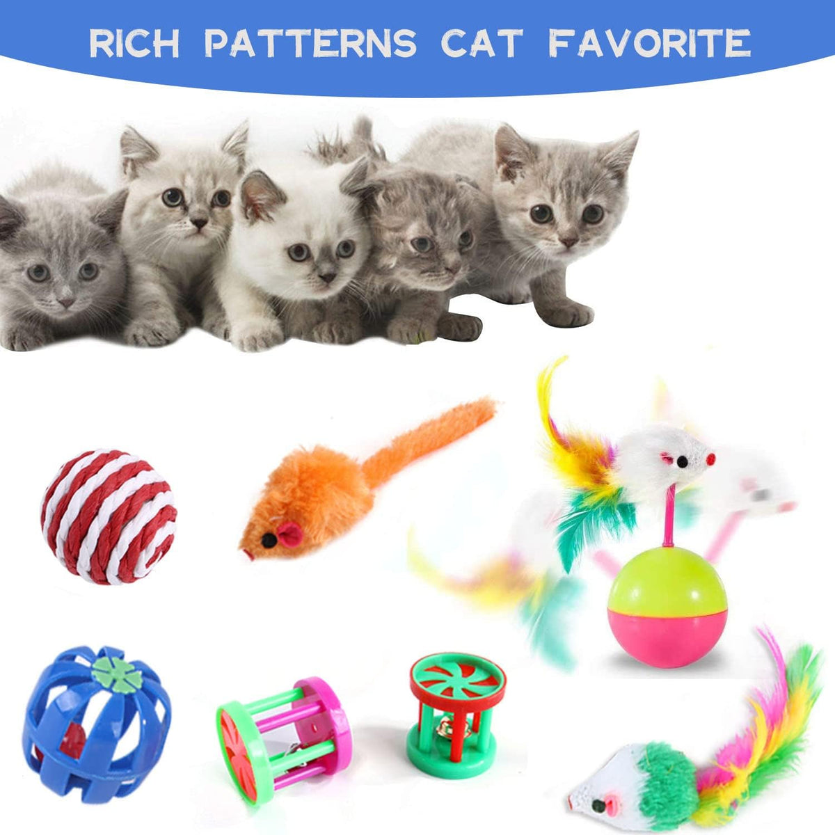 Paw & Co Kitten Play Kit with Tunnel (20 Pcs)
