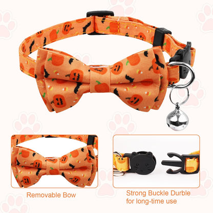 Paw & Co Pumpkin & Bat Cat Collars (2 Pack)