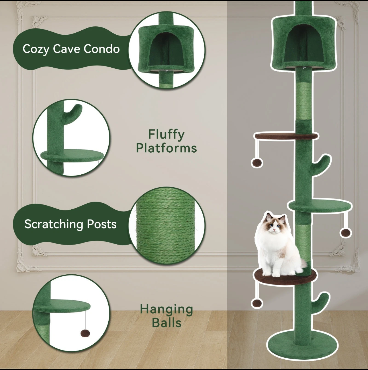 Paw & Co Floor to Ceiling Cat Tree