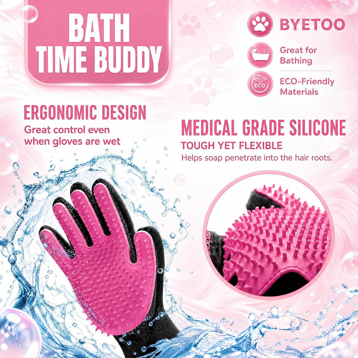 Paw & Co Deshedding Grooming Gloves (Pair)
