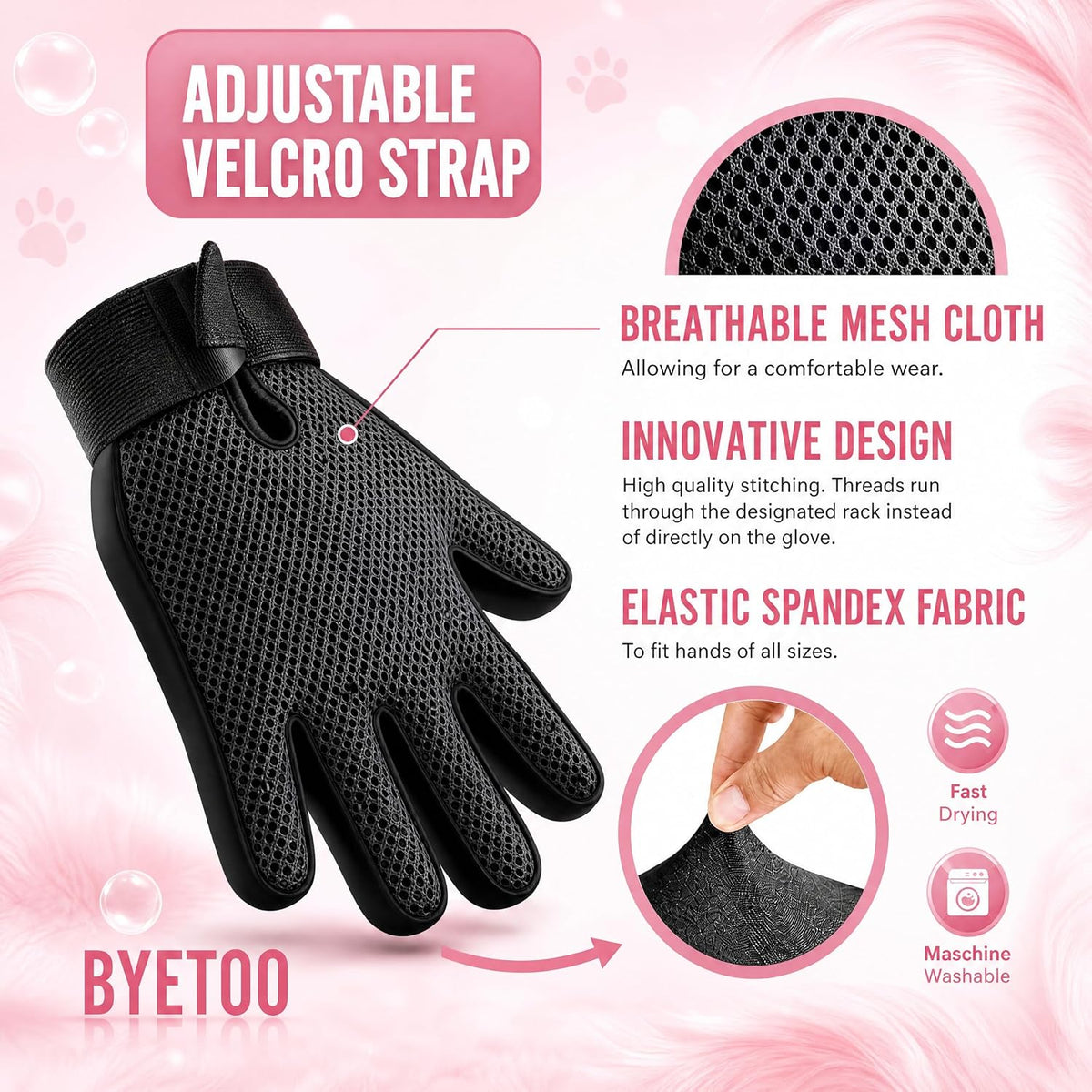 Paw & Co Deshedding Grooming Gloves (Pair)