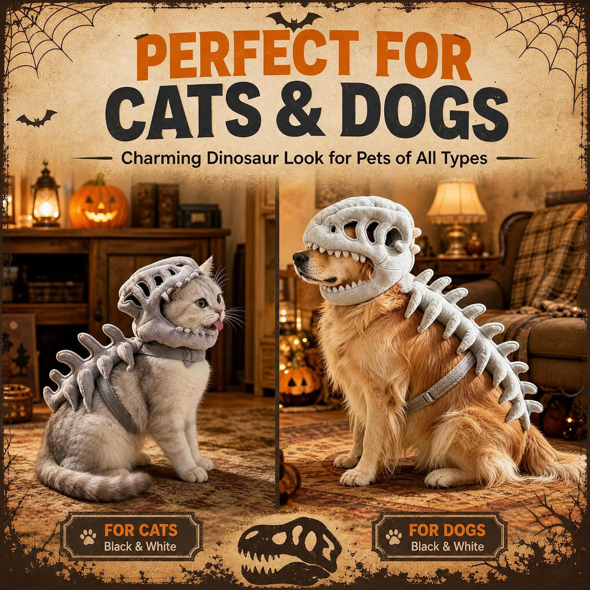 Paw & Co Dino Skeleton Pet Costume