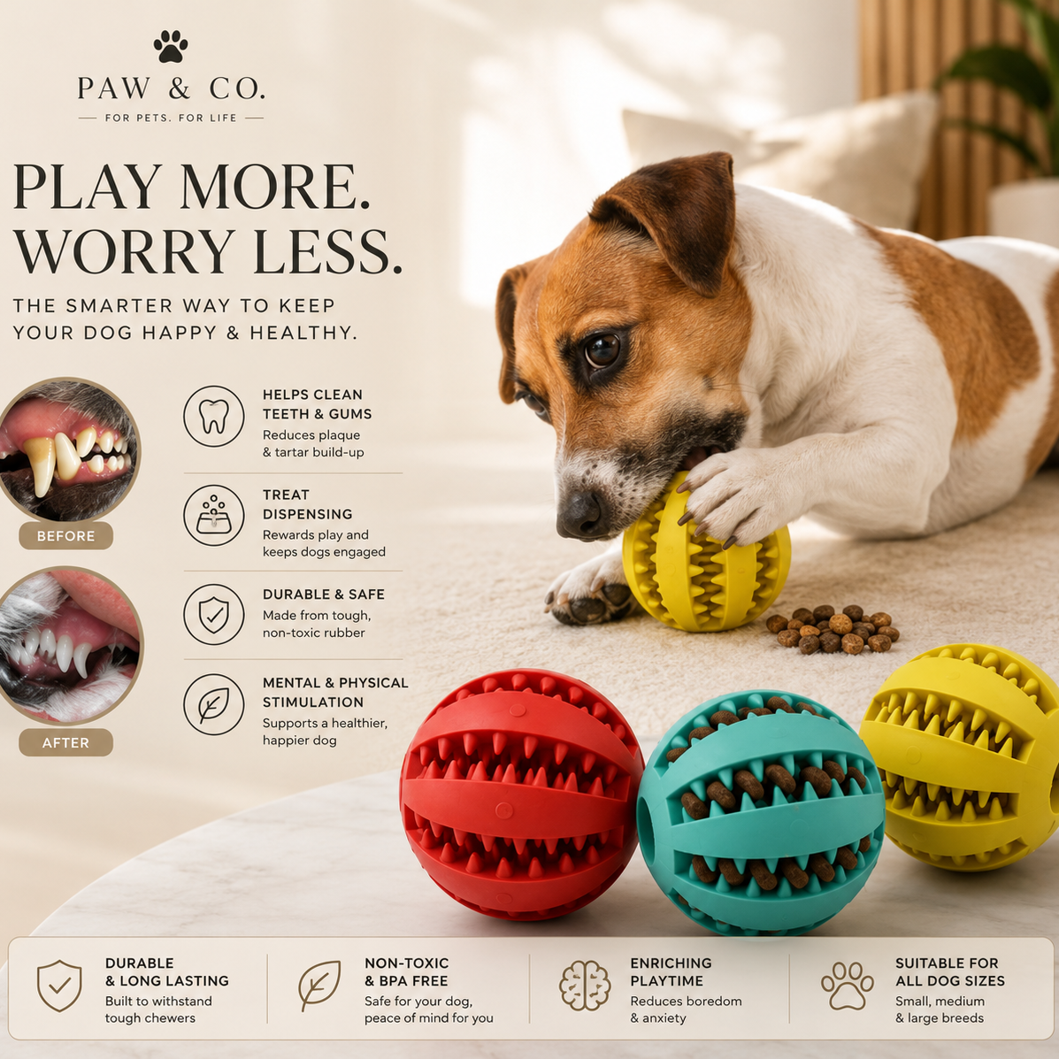 Paw & Co Puppy Dog Toy Treat Puzzle