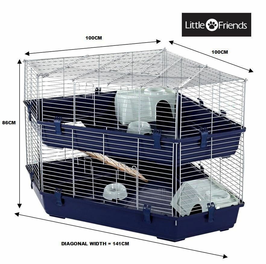 Corner Double-Tier Cage - Paw & Co