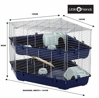 Corner Double-Tier Cage - Paw & Co
