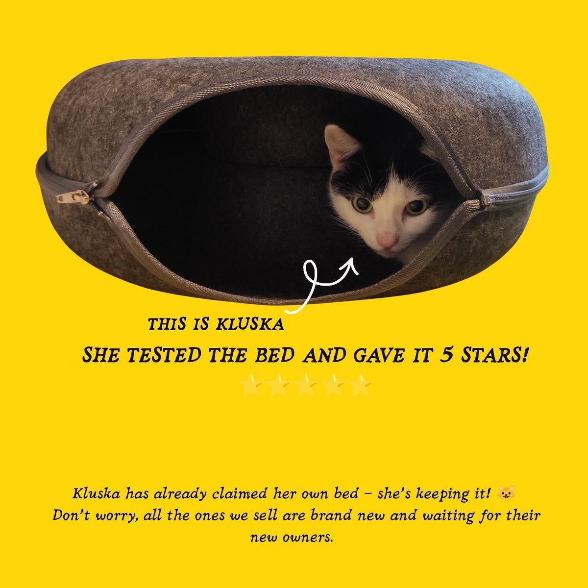 Paw & Co felt cat cave bed