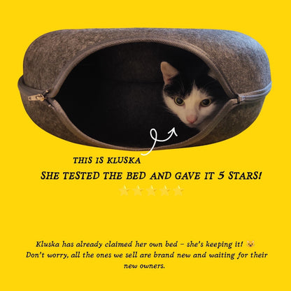 Paw & Co felt cat cave bed
