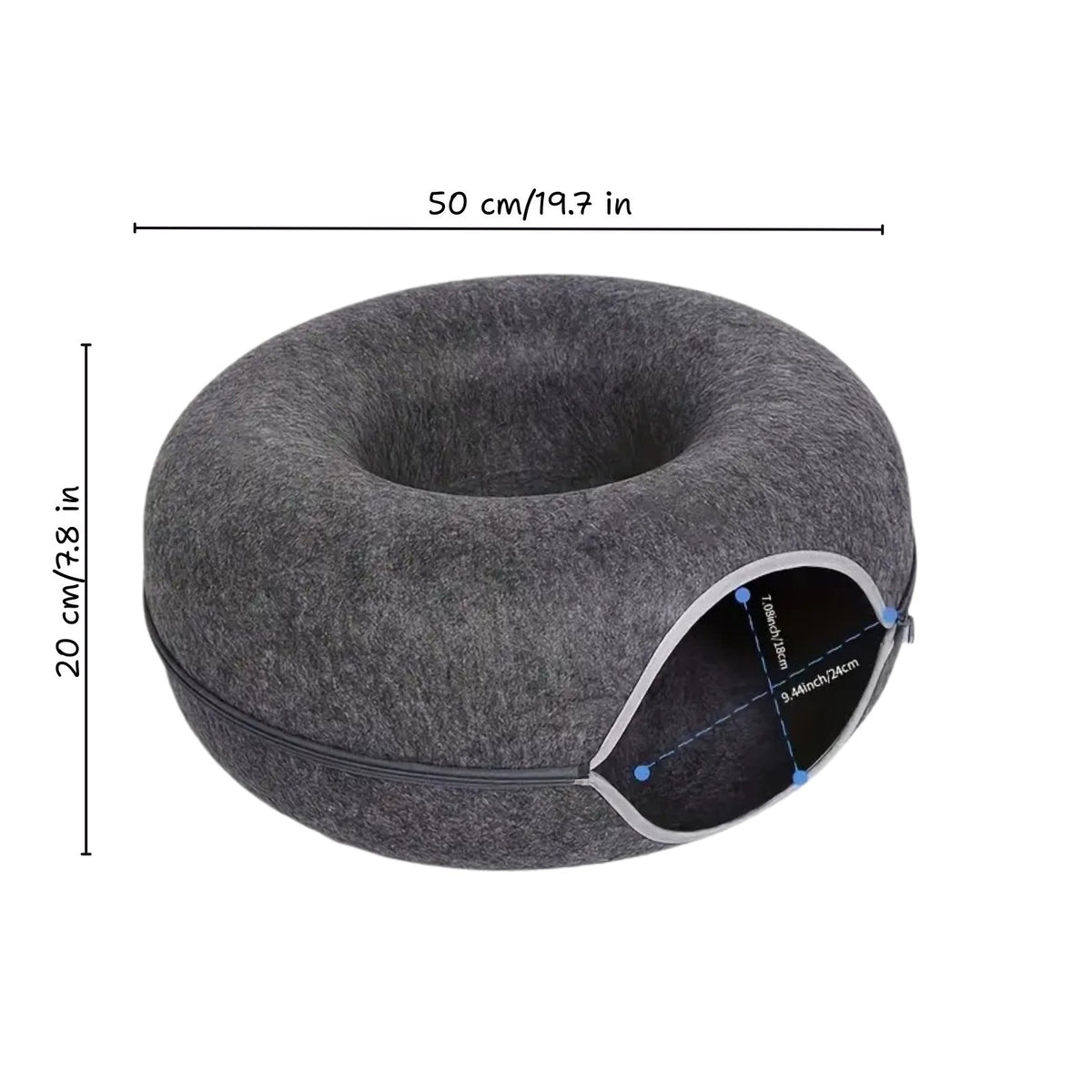 Paw & Co felt cat cave bed