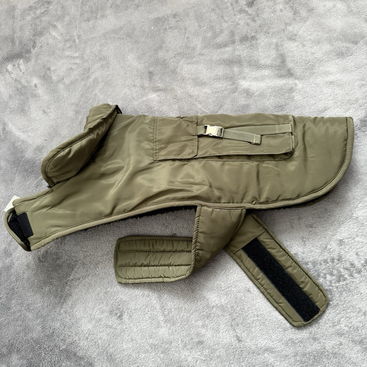 Khaki Coat with Backpack - Paw & Co