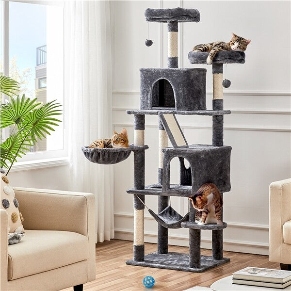 Tall Grey Cat Tree - Paw & Co