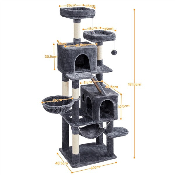 Tall Grey Cat Tree - Paw & Co