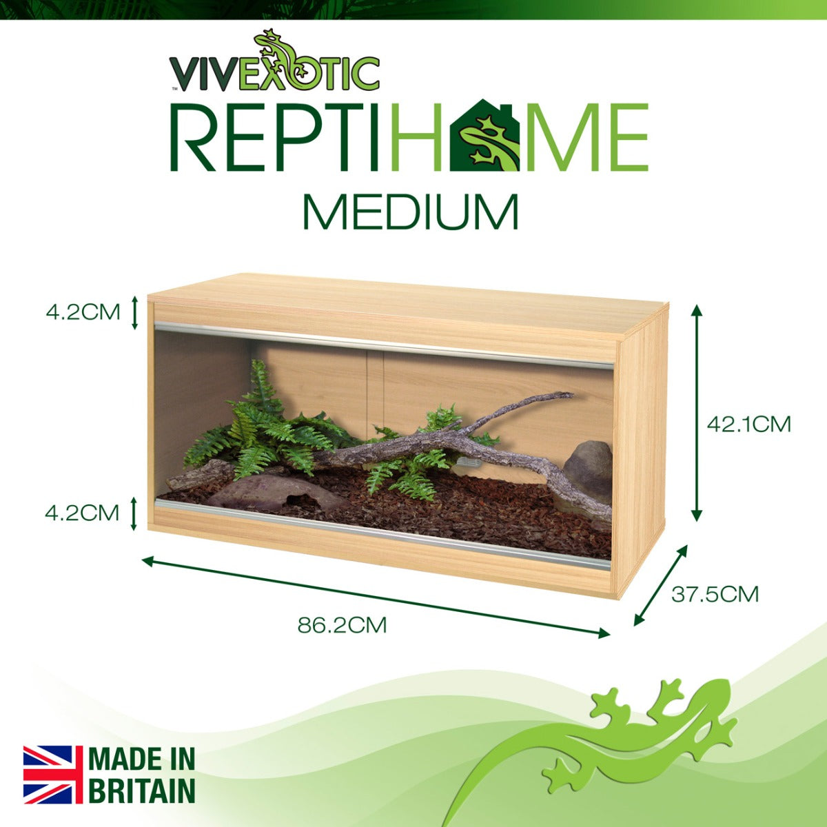 Oak reptile vivarium front view