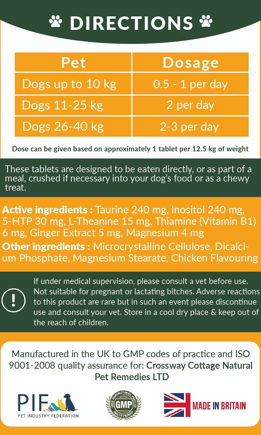 Paw & Co Pet calming stress relief tablets